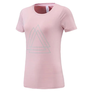 Women's Nylon Short Sleeves Printed Pattern Yoga Fitness Tops