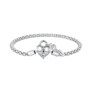 Women's 100% 925 Sterling Silver Zircon Heart Shaped Bracelet