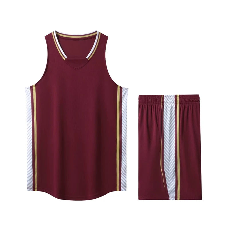 Men's Polyester V-Neck Sleeveless Printed Pattern Sportswear Set