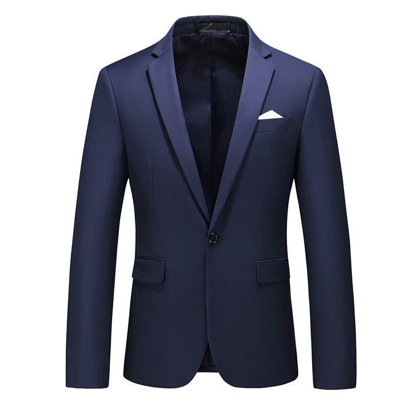 Men's Polyester Notched Collar Long Sleeve Single Breasted Blazer