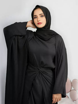 Women's Arabian Polyester Full Sleeve Solid Pattern Casual Abaya