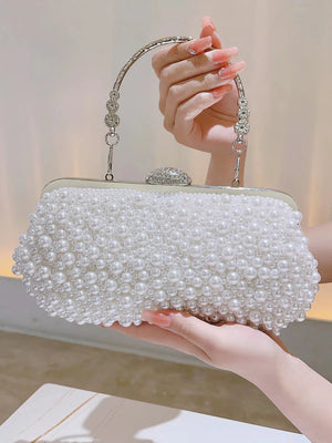 Women's PU Hasp Closure Beaded Pattern Classic Wedding Clutch