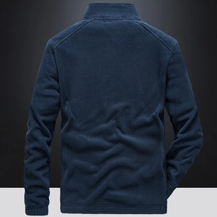 Men's Polyester Stand Collar Long Sleeve Solid Pattern Jacket