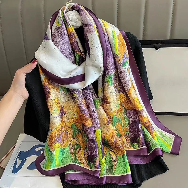 Women's Polyester Neck Wrap Printed Pattern Luxury Beach Scarves