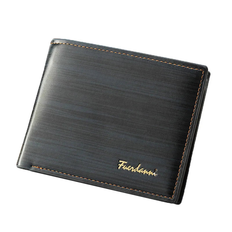 Men's Genuine Leather Card Holder Letter Pattern Trendy Wallets