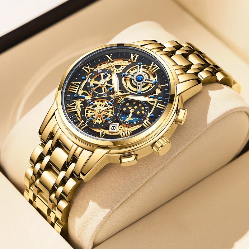 Women's Stainless Steel Round Shaped Waterproof Luxury Watch