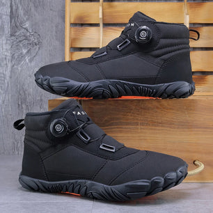 Men's Rubber Round Toe Anti-Slip Elastic Band Closure Ankle Boots