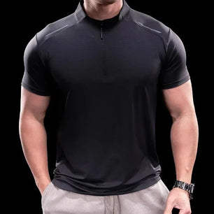 Men's Nylon Short Sleeve Pullover Closure Sportswear T-Shirt