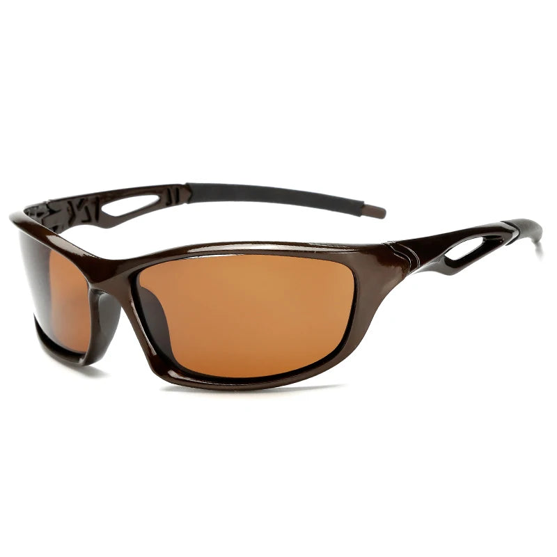 Men's Polycarbonate Frame Polarized Rectangle Shaped Sunglasses