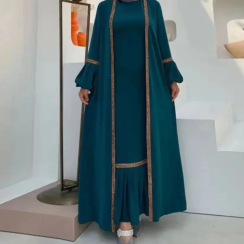 Women's Arabian Polyester Full Sleeve Solid Pattern Casual Abaya