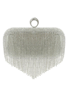 Women's PU Hasp Closure Sequined Pattern Trendy Wedding Clutch