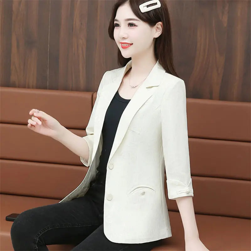 Women's Notched Collar Long Sleeve Single Breasted Chic Blazer