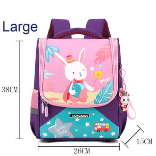 Kid's Nylon Zipper Closure Cartoon Pattern Trendy School Backpack