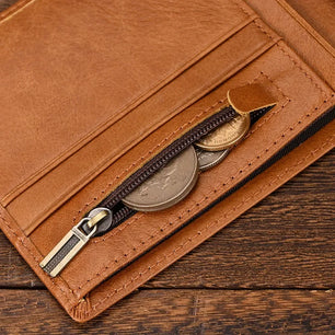 Men's Genuine Leather Solid Pattern Card Holder Vintage Wallet