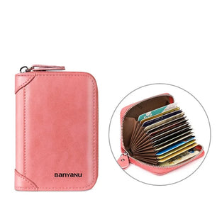 Men's Genuine Leather Letter Pattern Card Holder Trendy Wallets