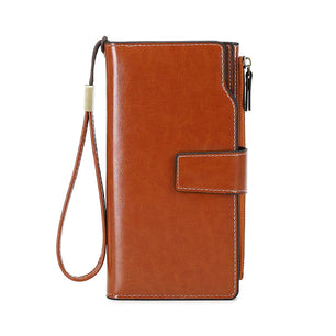 Men's PU Leather Card Holder Large Capacity Solid Pattern Wallets