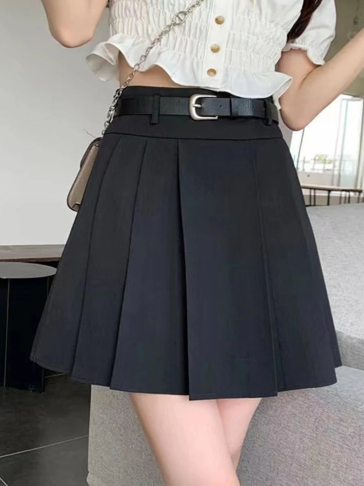 Women's Polyester High Waist Pleated Pattern Casual Wear Skirts