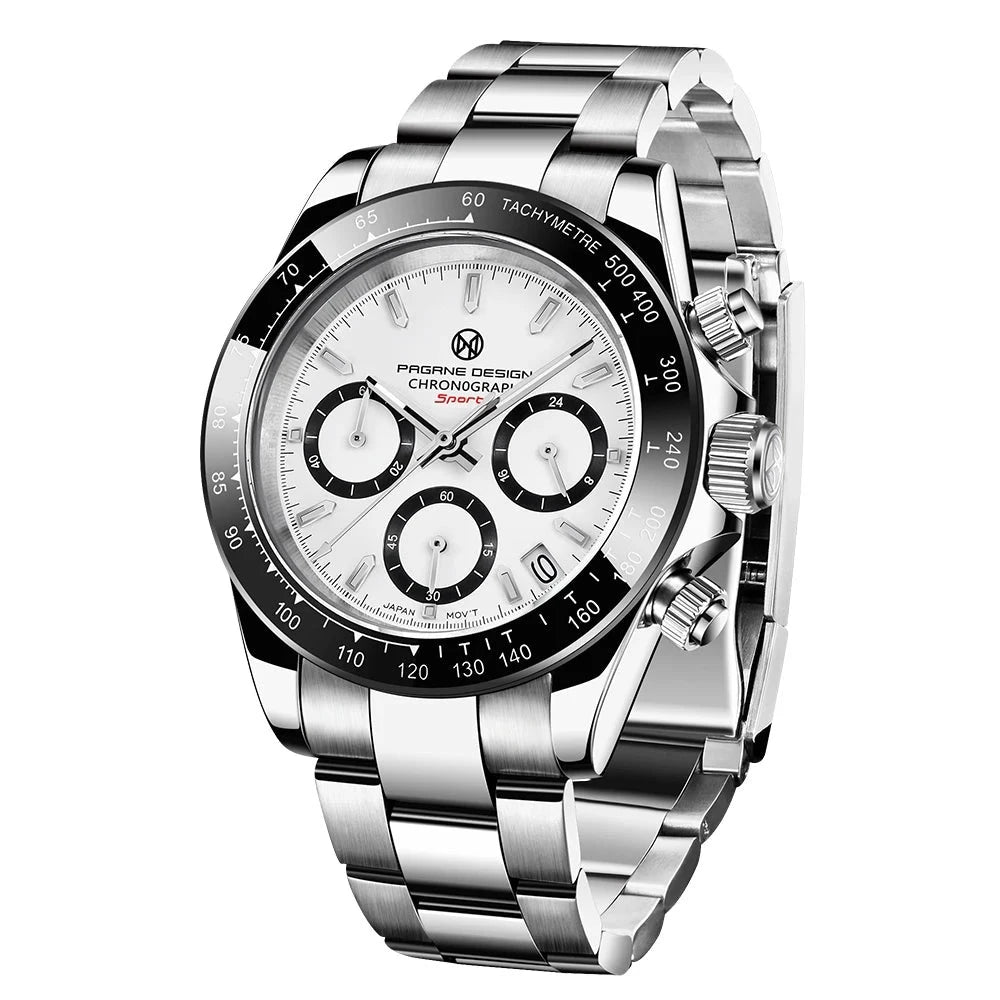 Men's Stainless Steel Bracelet Clasp Round Shaped Quartz Watches