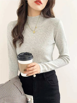 Women's Acrylic Turtleneck Full Sleeves Solid Pattern Sweater