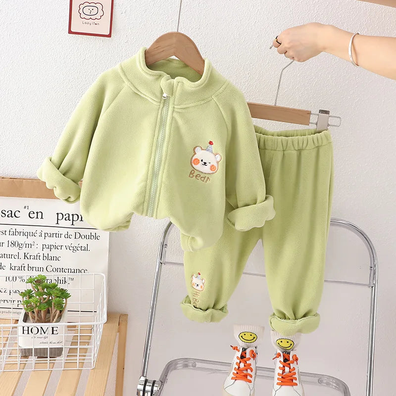 Kid's Boy Cotton O-Neck Full Sleeves Pullover Cartoon Trendy Suit