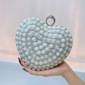 Women's PU Heart Shape Pearl Pattern Classic Wedding Clutch