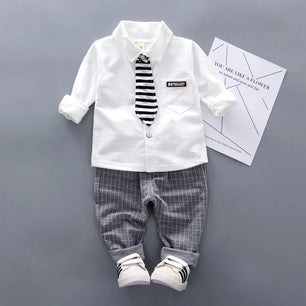 Kid's Boy Polyester Turn-Down Collar Full Sleeve Elegant Clothes