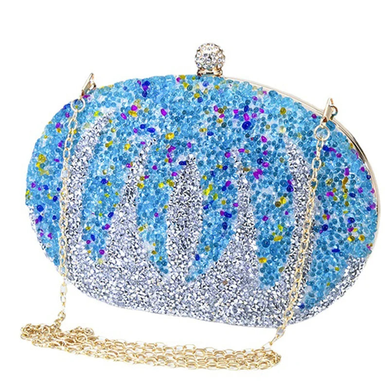 Women's Polyester Hasp Closure Rhinestone Pattern Wedding Clutch