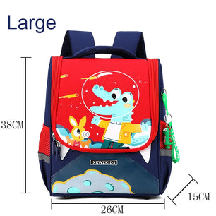 Kid's Nylon Zipper Closure Cartoon Pattern Trendy School Backpack