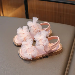 Kid's Synthetic Open Toe Hook Loop Closure Bowknot Casual Sandals