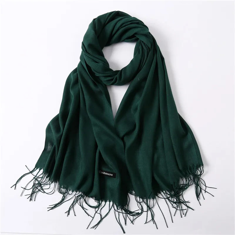 Women's Acrylic Neck Wrap Solid Pattern Trendy Elegant Scarf