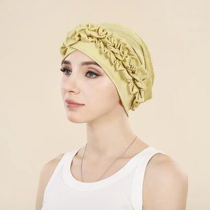 Women's Arabian Polyester Headwear Solid Pattern Casual Hijabs