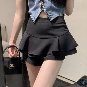 Women's Polyester High Waist Solid Pattern Casual Wear Skirts