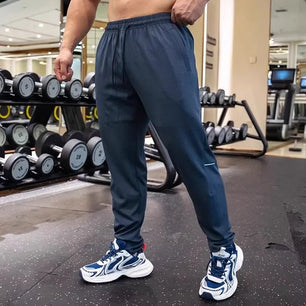 Men's Polyester Drawstring Closure Fitness Gymwear Trousers