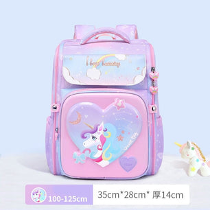 Kid's Girl Polyester Zipper Closure Cartoon Pattern School Backpack