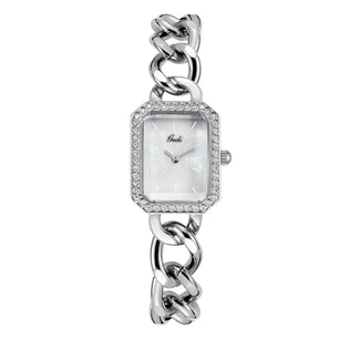 Women's Stainless Steel Rectangle Shaped Waterproof Luxury Watch