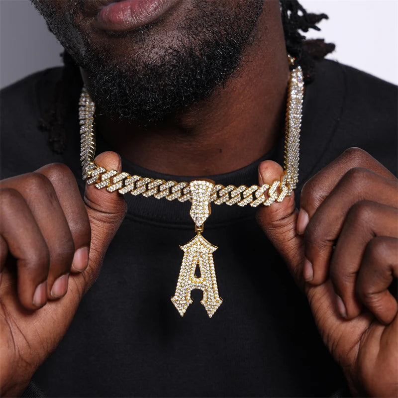 Men's Metal Copper Link Chain Hip-Hop Alphabetic Necklace