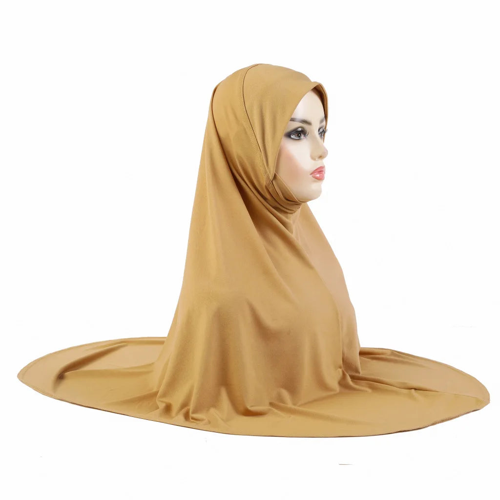 Women's Arabian Polyester Head Wrap Solid Pattern Elegant Hijabs