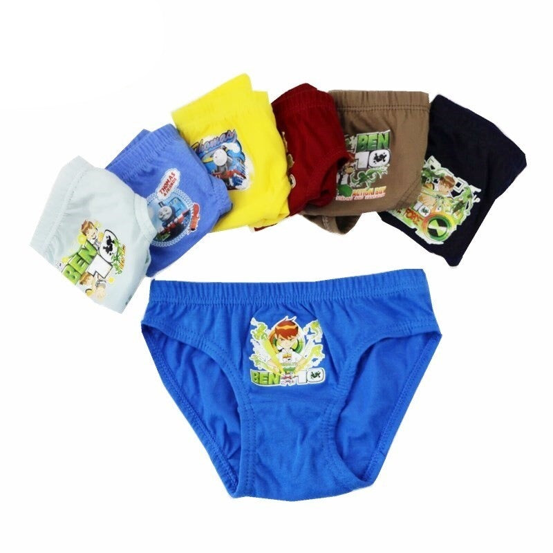 Kid's Boy 4Pcs Cotton Breathable Solid Pattern Underwear Briefs