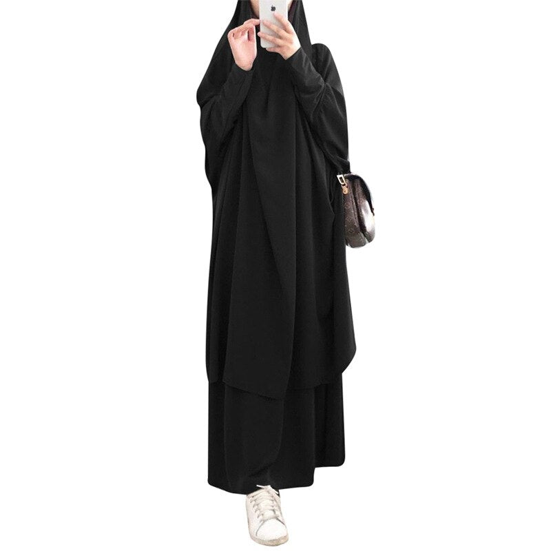 Women's Arabian Polyester Full Sleeve Solid Pattern Casual Abaya