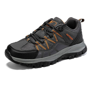 Men's PU Round Toe Lace-up Outdoor Sports Luxury Walking Shoes