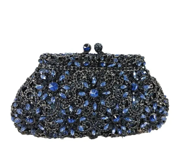 Women's Metallic Hasp Closure Rhinestone Pattern Wedding Clutch