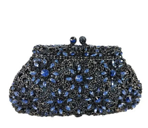 Women's Metallic Hasp Closure Rhinestone Pattern Wedding Clutch