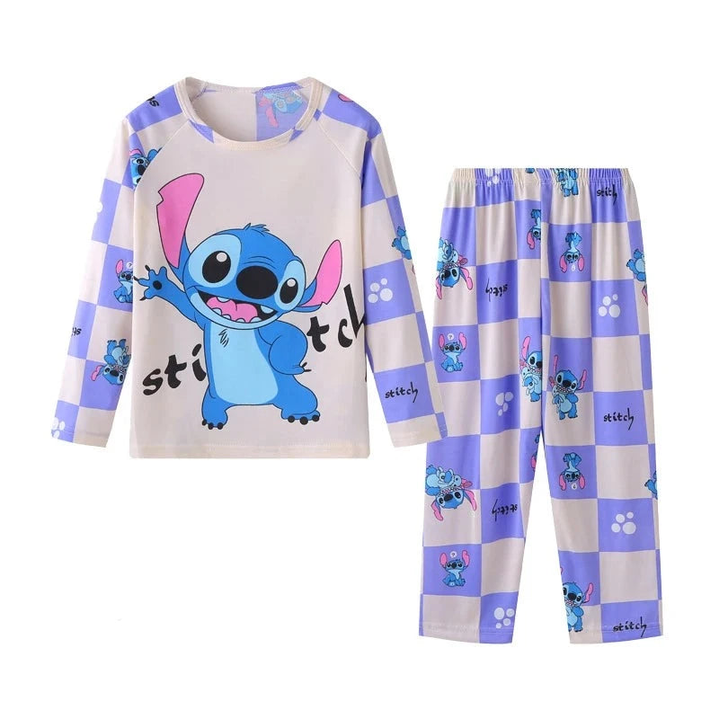 Kid's Girl Cotton O-Neck Long Sleeve Trendy Sleepwear Pajamas Set