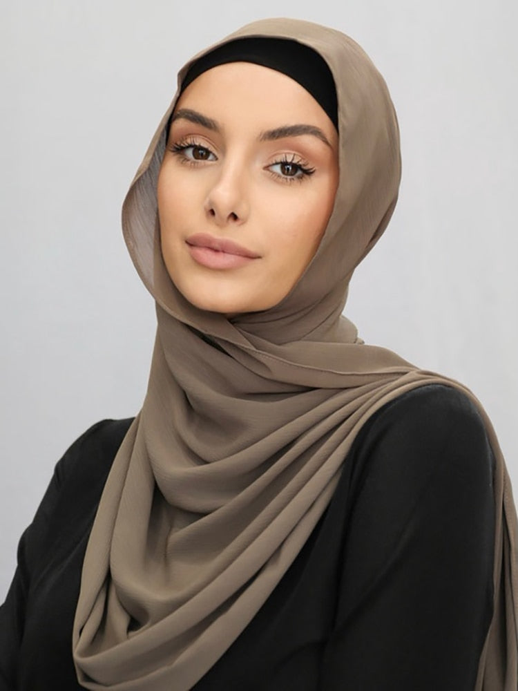 Women's Arabian Polyester Quick-Dry Head Wrap Casual Wear Hijabs