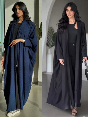 Women's Arabian Polyester Full Sleeves Solid Pattern Long Dress