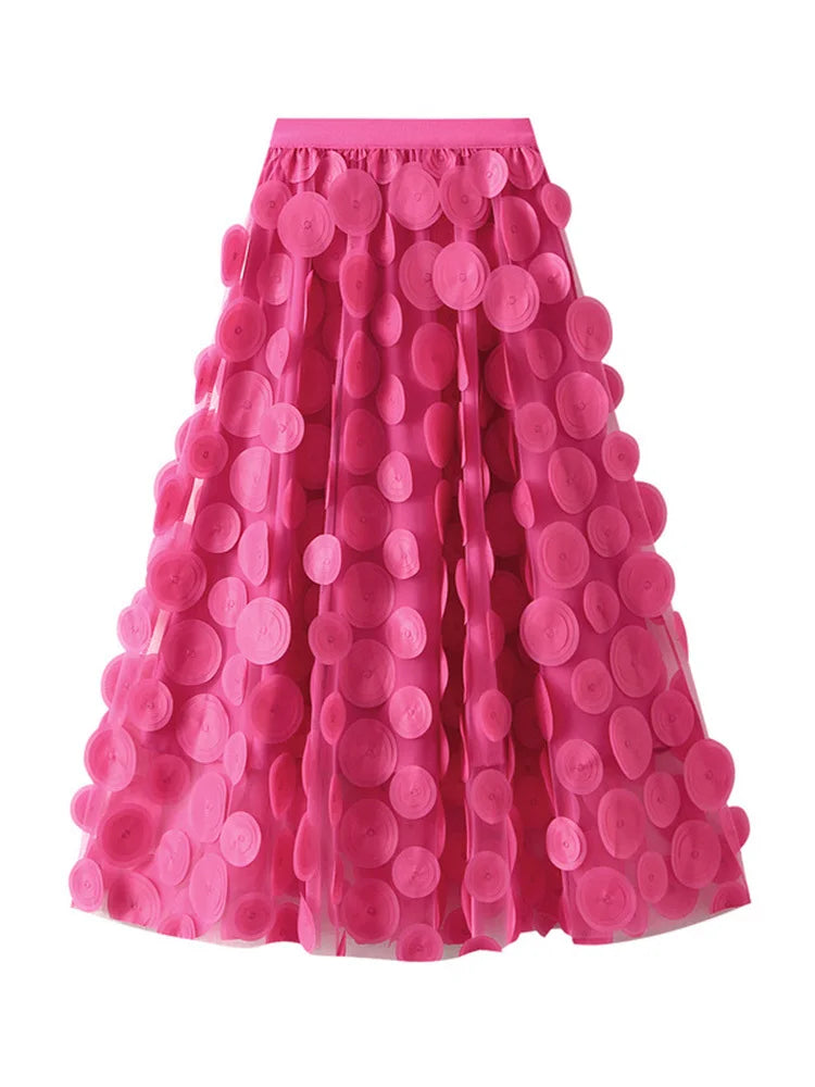 Women's Polyester Elastic High Waist Pleated Pattern Casual Skirts