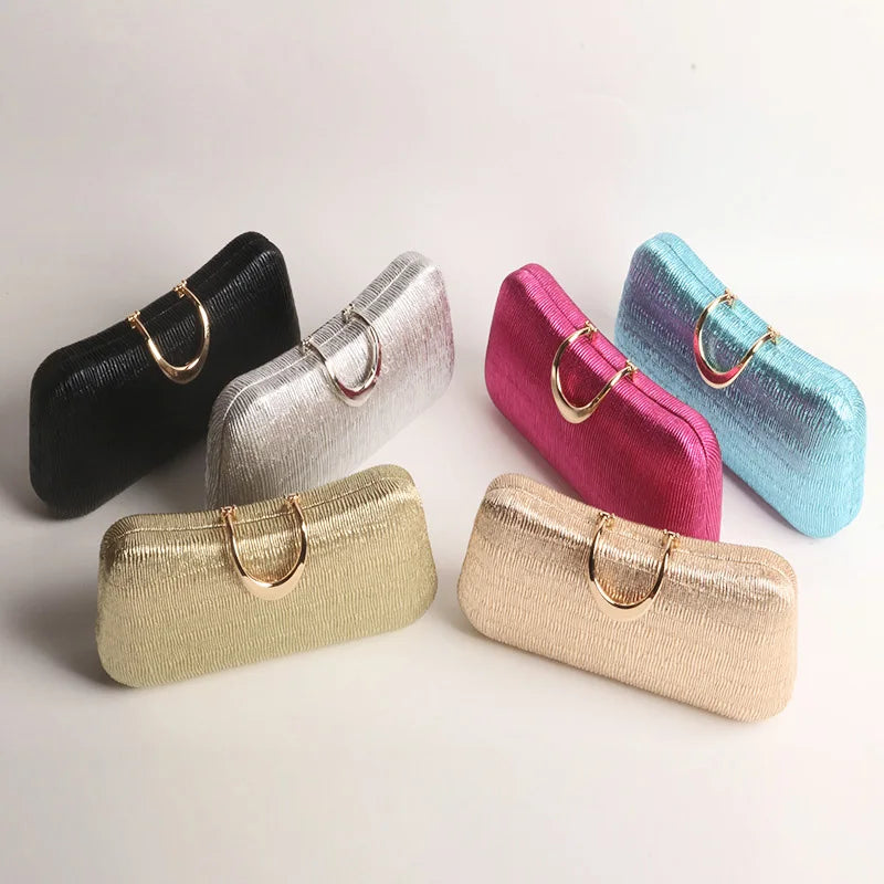 Women's Jacqurad Hasp Closure Solid Pattern Trendy Wacedding Clutch