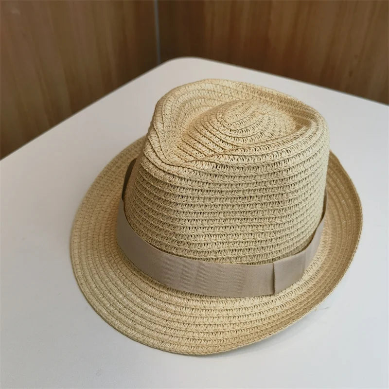 Women's Straw Solid Pattern Glamorous Sun Protection Brim Hat