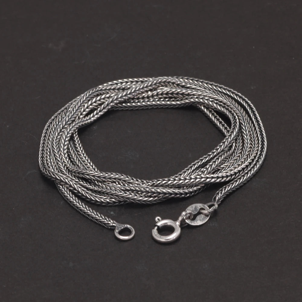 Men's 100% 925 Sterling Silver Figaro Chain Geometric Necklace