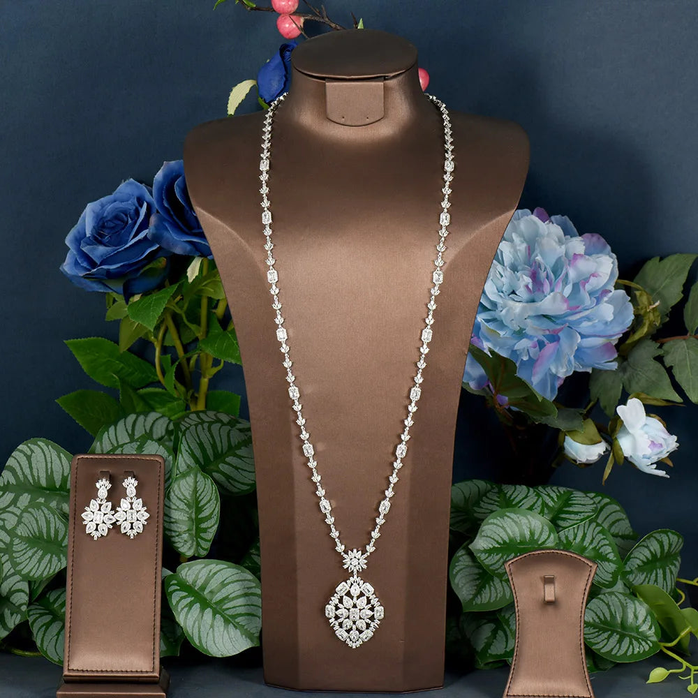 Women's Copper Cubic Zirconia Geometric Wedding Jewelry Set